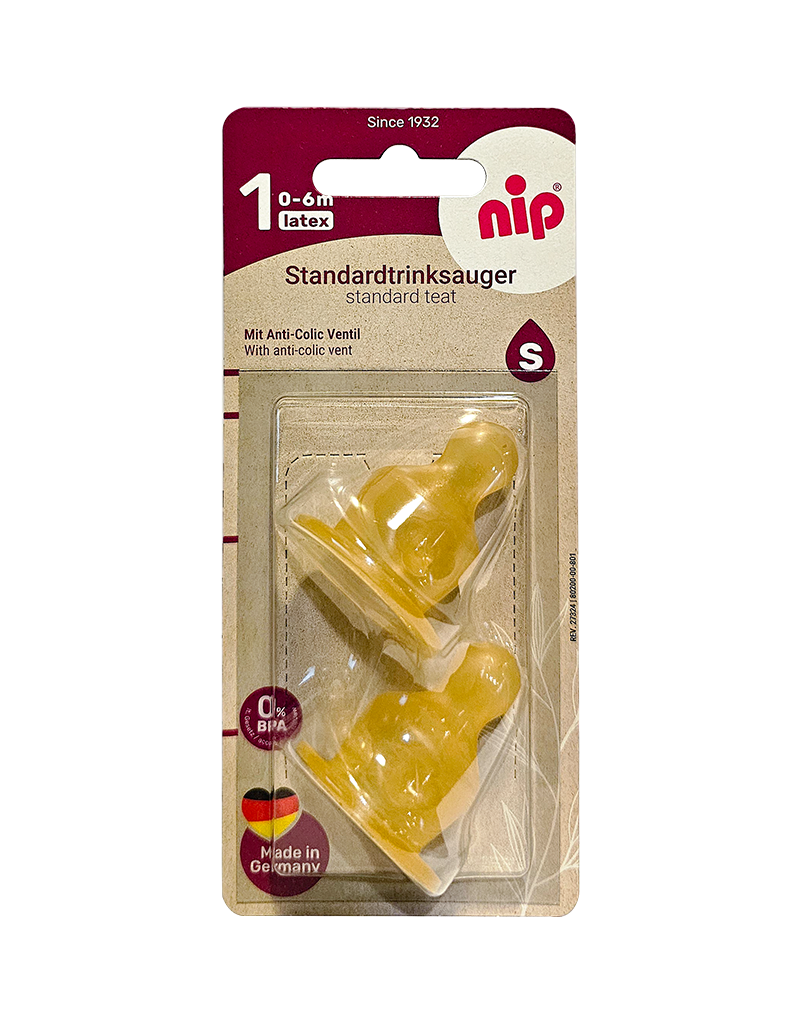 4000821330009 TETINA ORTODONTICA FLUJO LENTO STD LATEX NIP (0-6 M) Tetina Ortodóntica Flujo Lento Std Latex Nip (0-6 M) - Imagen 1