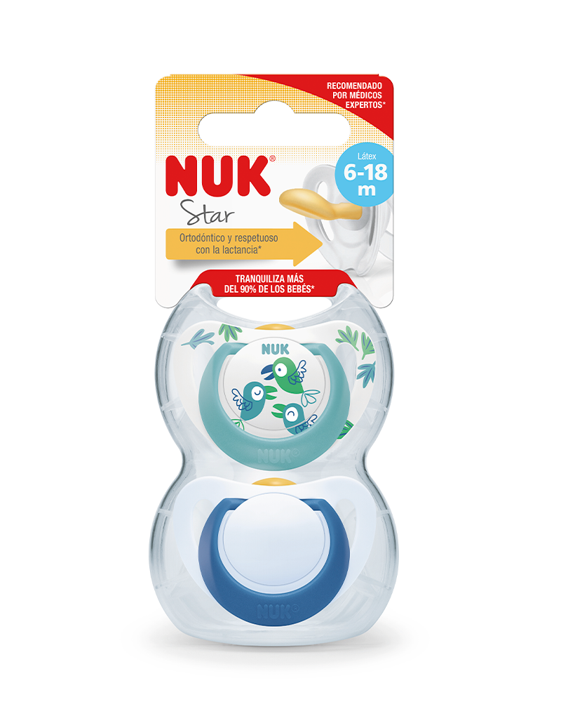4008600411062-ENTRETENEDOR-NUK-STAR-LATEX-6-18M-nino-1.png Entretenedor Nuk Látex #2 (6-18m) - Imagen 1