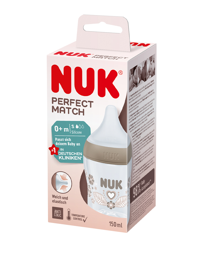 4008600435761---BIBERÓN-NUK-PM-150ml-cafe-(empaque) Biberón Nuk PM 150ml - Imagen 1