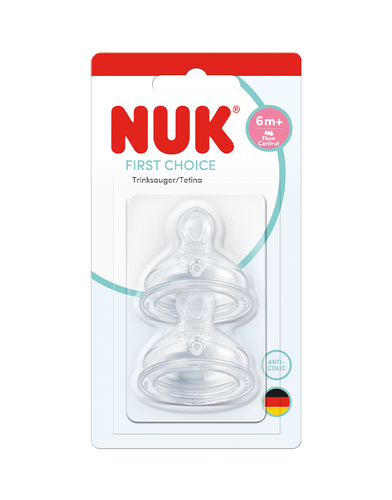 4008600449164 Tetina First Choice Silicona Cereal Nuk #2 (6m+) Tetina Cereal Flow Control Nuk # 2 - Imagen 1